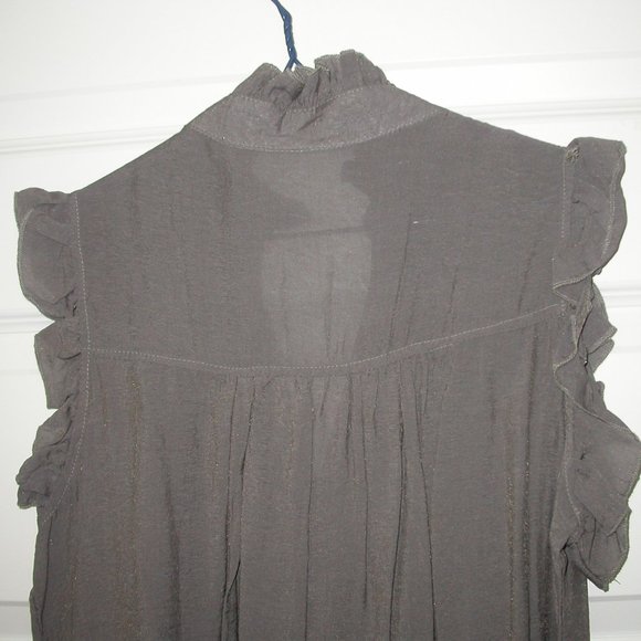 Taupe Ruffled and Smocked Cover-up - Picture 3 of 8